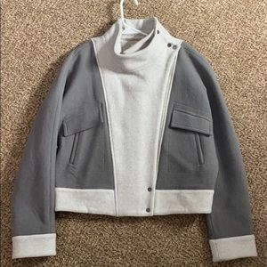 Phillip Lim structured wool blend grey coat sz 2